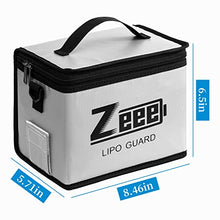 Load image into Gallery viewer, Zeee Lipo Safe Bag Fireproof Explosionproof Bag Large Capacity Lipo Battery Storage Guard Safe Pouch for Charge & Storage(8.46 x 6.5 x 5.71 in )