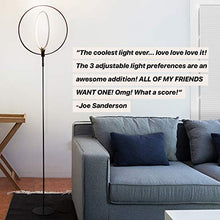 Load image into Gallery viewer, Brightech Eclipse Modern LED Torchiere Floor Lamp - Very High Brightness, Indoor Lamp - Living Room Standing Light - Alternative To Halogen - Built In Touch Dimmer - Black