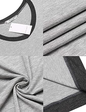 Load image into Gallery viewer, Ekouaer Nightgown Women's Cotton Nightshirts Short Sleeve Pajamas Shirts Sleepwear (Light Grey,L)