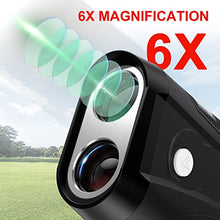 Load image into Gallery viewer, Golf Rangefinder with Slope, Profey 6X Rechargeable Laser Range Finder Golfing & Hunting, 1500 Yards High-Precision Flag Locking Vibration, Slope ON/Off Tournament Legal Rangefinder, Scan, Gift Box