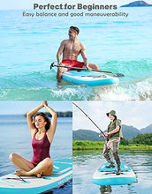 Load image into Gallery viewer, Naice Inflatable Stand Up Paddle Board, 10’6 × 30” × 6”SUP w/Paddle, Detachable Fin, Air Pump w/Gauge, Safety Leash, Backpack for Beginners, Adults, Youth, Touring Fishing Water Yoga All Skill Levels