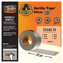 Load image into Gallery viewer, Gorilla, 2.88" x 25 yd Tough & Wide Duct Tape, 25yd, Silver, 4 Pack