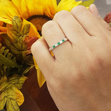 Load image into Gallery viewer, Dazzlingrock Collection 10K Round Emerald & Diamond 5 Stone Ladies Anniversary Wedding Band, White Gold, Size 7