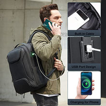 Load image into Gallery viewer, FENRUIEN Business Travel Backpack for Men, 4-layer Water Resistant Computer Backpack Fits 15.6 Inch Laptop with USB Charging for Daily Work Office Airplane