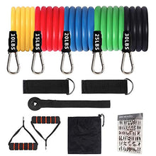Load image into Gallery viewer, Liford Sport 11 Pack Exercise Resistance Bands with Handles Set,Workout Equipment for Women Men Home Gym, Home Workouts,Physical Therapy,Gym Training,Yoga