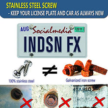 Load image into Gallery viewer, ZXFOOG Stainless Steel License Plate Screws-Rust Proof Car Tag Bolts for Fastening License Plate Cover, Front or Rear License Plate Frames with Screw Black Caps (M6 Screws+Chrome Caps)