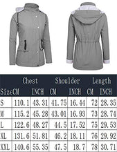 Load image into Gallery viewer, DOSWODE Raincoats Women Waterproof Rain Jackets Detachable Hooded Striped Lined Windbreaker for Women Grey M