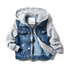 Load image into Gallery viewer, LJYH Boys' Basic Denim Trucker Jackets Children Fall Hoodies Trendy Jeans Coats 9/10yrs 140cm
