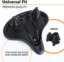 Load image into Gallery viewer, Most Comfortable Bike Seat for Seniors – Extra Wide and Padded Bicycle Saddle for Men and Women Comfort – Universal Bike Seat Replacement