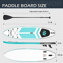 Load image into Gallery viewer, ADVENOR Paddle Board 11'x33 x6 Extra Wide Inflatable Stand Up Paddle Board with SUP Accessories Including Adjustable Paddle,Backpack,Waterproof Bag,Leash,and Hand Pump,Repair Kit (Green)