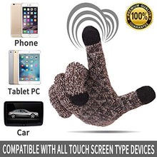 Load image into Gallery viewer, Achiou Winter Warm Touchscreen Gloves for Women Men Knit Wool Lined Texting (Black with White)
