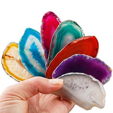 Load image into Gallery viewer, mookaitedecor Polished Agate Light Table Slices,Geode Agate Slab Cards Pack of 12