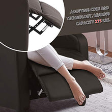 Load image into Gallery viewer, Recliner Chair for Living Room Massage Recliner Sofa Reading Chair Winback Single Sofa Home Theater Seating Modern Reclining Chair Easy Lounge with PU Leather Padded Seat Backrest (Brown)