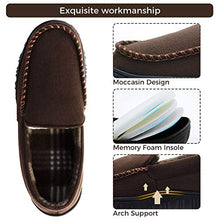 Load image into Gallery viewer, LseLom Men's Moccasin Slippers for Men Indoor Outdoor Slippers Waterproof House Shoes for Men Slippers with Arch Support Brown Size 8