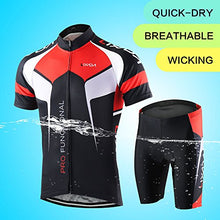 Load image into Gallery viewer, Lixada Men's Cycling Jersey Set Bicycle Short Sleeve Set Quick-Dry Breathable Shirt+3D Cushion Shorts Padded Pants