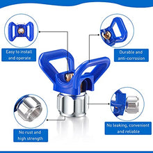 Load image into Gallery viewer, 3 Pieces Spray Tips Airless Paint Spray Gun Sprayer Tip Guard Nozzle Seat Replacement for Airless Spray Paint Tip Nozzle Blue Airless Spray Paint Nozzle and Guard for Sprayer