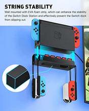 Load image into Gallery viewer, ZAONOOL Wall Mount for Nintendo Switch and Switch OLED, Wall Mount Shelf Stand Accessories with 5 Game Card Slots and 4 Joy Con Hooks, Safely Store Your Switch Console Near or Behind TV (Black)