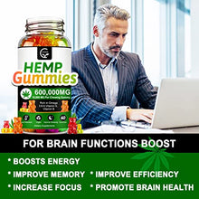 Load image into Gallery viewer, (3 Pack) Hemp Gummies 600,000mg Extra Strength -180ct - Promotes Focus Calm, Sleep and Calm Mood, 100% Natural Hemp Oil Extract Infused Gummies, Vegan, Non-GMO, Gluten-Free