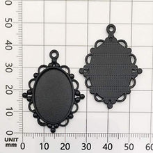 Load image into Gallery viewer, All 32pcs(16 Sets) 18x25mm Enamel Black Oval Blank Bezel Pendant Trays Base Cabochon Settings Trays Pendant Blanks for Jewelry Making DIY Findings (M181)