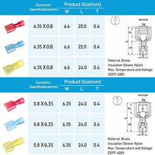 Load image into Gallery viewer, TICONN 200 Pcs Nylon Spade Quick Disconnect Connectors Kit, Electrical Insulated Terminals, Male and Female Spade Wire Crimp Terminal Assortment Kit