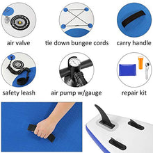 Load image into Gallery viewer, Caroma 126inch Inflatable Stand Up Paddle Board, Premium SUP Accessories, Bottom Fin for Paddling, Leash, Hand Pump and Backpack, Non-Slip Deck, Youth & Adult Standing Boat (Navy Blue, 126inch)