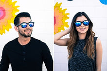 Load image into Gallery viewer, Foldies Matte Black Folding Sunglasses with Polarized Blue Mirror Lens