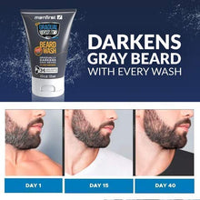 Load image into Gallery viewer, MENFIRST Gradual Gray Beard Wash and Darkening Balm Bundle, Dermatology Tested with Keratin Collagen, White Hair Removal