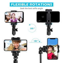 Load image into Gallery viewer, Selfie Stick Tripod, UBeesize 51" Extendable Tripod Stand with Bluetooth Remote for iPhone & Android Phone, Heavy Duty Aluminum, Lightweight