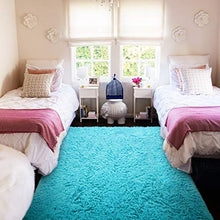 Load image into Gallery viewer, Softlife Fluffy Area Rugs for Bedroom 4' x 5.3' Shaggy Floor Carpet Cute Rug for Girls Kids Living Room Nursery Home Decor, Turquoise Blue