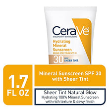 Load image into Gallery viewer, CeraVe Tinted Sunscreen with SPF 30 | Hydrating Mineral Sunscreen With Zinc Oxide & Titanium Dioxide | Sheer Tint for Healthy Glow | 1.7 Fluid Ounce