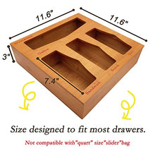 Load image into Gallery viewer, ECOGREDA Bamboo Ziplock Bag Storage Organizer for Kitchen Drawer,Openable Top Lids Food Storage Bag Holders and Dispenser Compatible with Ziploc, Glad, Gallon, Quart, Sandwich & Snack Bags