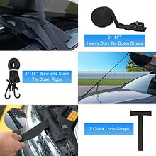 Load image into Gallery viewer, Novinter Soft Roof Rack Pads for Kayak/Canoe/Surfboard/SUP/Snowboard with 2 Tie Down Straps, 2 Tie Down Rope, 2 Quick Loop Strap, and Storage Bag