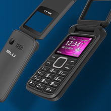 Load image into Gallery viewer, BLU Zoey Flex 3G Z170L Unlocked GSM (AT&T + T-Mobile) Dual-SIM Flip Phone w/Quick-Glance Window - Black