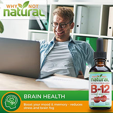 Load image into Gallery viewer, Organic Vitamin B12 Liquid - Sublingual Extra Strength 60 x 5000 mcg Drops, Methylcobalamin, Natural Cherry Flavor, Vegan, Maximize Absorption and Energy