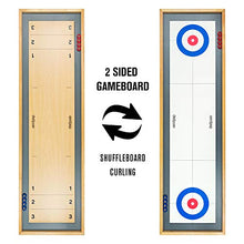 Load image into Gallery viewer, GoSports Shuffleboard and Curling 2 in 1 Table Top Board Game with 8 Rollers - Great for Family Fun