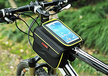 Load image into Gallery viewer, DRUnKQUEEn Waterpoof Frame Front Tube Pannier Bike Bicycle Cycling Saddle Bag Biking Gear with Detachable Cellphone Case Touchscreen Pouch Holder & Reflective Stripe