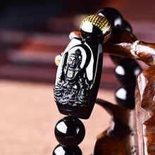 Load image into Gallery viewer, Buddha Pendant Necklace Bodhisattva Amulet Talisman Made of Obsidian Bracelets Bracelet Amulet (Manjushri Buddha)