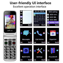 Load image into Gallery viewer, artfone Big Button Flip Phone for Elderly, 3G Unlocked Senior Flip Phone, Large Volume, Tmobile Phone with Radio, SOS, Torch and Camera Functions, Senior Phone with Acc Reciever Like Iphone's (Black)