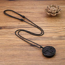 Load image into Gallery viewer, COAI Adjustable Black Obsidian Stone Archangel Mens Womens Saint Micheal Pendant Necklace