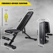 Load image into Gallery viewer, MaxKare Weight Bench Adjustable Foldable Incline Decline Bench, 882lbs Capacity, 7+3+2 Positions Automatic Lock Multi-Purpose Workout Exercise Bench for Home Gym