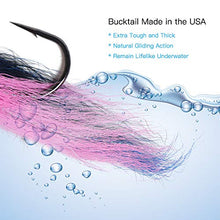 Load image into Gallery viewer, Dr.Fish Lot 3 Bucktail Jig Fluke Lure Saltwater Freshwater Baits Assorted Kit Bass Striper Bluefish Surf Fishing White, Chartreuse, Red 1/4 oz
