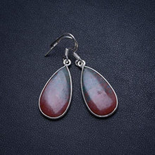 Load image into Gallery viewer, Natural Blood Stone Handmade Vintage 925 Sterling Silver Earrings 1 1/2" T3690