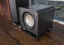 Load image into Gallery viewer, Polk Audio HTS 10 Powered Subwoofer with Power Port Technology | 10” Woofer, up to 200W Amp | For the Ultimate Home Theater Experience | Modern Sub that Fits in any Setting | Washed Black Walnut