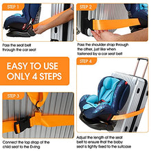 Load image into Gallery viewer, 2 Pieces Car Seat Travel Belt, Adjustable Car Seat Travel Strap to Convert Kid Car Seat, Carry-on Luggage into Airport Car Seat Stroller & Carrier Belt Safe Travel Solution (Orange)