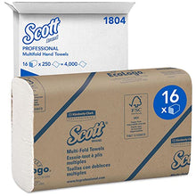 Load image into Gallery viewer, Scott Essential Multifold Paper Towels (01804) with Fast-Drying Absorbency Pockets, White, 16 Packs / Case, 250 Multifold Towels / Pack