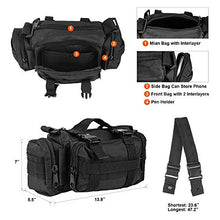Load image into Gallery viewer, BraveHawk OUTDOORS Bike Handlebar Bag, 900D Nylon Oxford Multi-Purpose Tactical Waist Bag Water Resistant Bicycle Cycling Pack (Black)