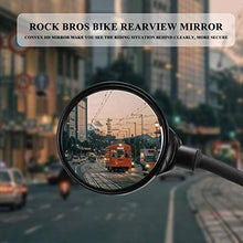 Load image into Gallery viewer, ROCK BROS Bike Mirror Handlebar Mount Safe Rear View Mirror Adjustable 360°Rotatable HD Wide Angle Cycling Biking Clear Acrylic Convex Mirror Bike Bicycle Accessories for Men Women