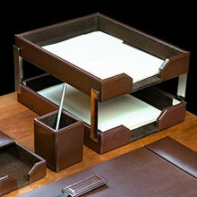 Load image into Gallery viewer, Dacasso Bonded Leather Desk Set, 8pcs, Brown