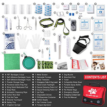 Load image into Gallery viewer, JUSAID Pet First Aid Kit, 105 Piece Nursing Supplies with Emergency Collar, First Aid Instructions and More Ideal for Home, Office, Travel, Car, Hiking, Any Emergencies for Pets, Dogs, Cats