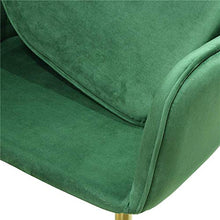 Load image into Gallery viewer, Lansen Furniture Modern Living Dining Room Accent Arm Chairs Club Guest with Gold Metal Legs (2, Green)